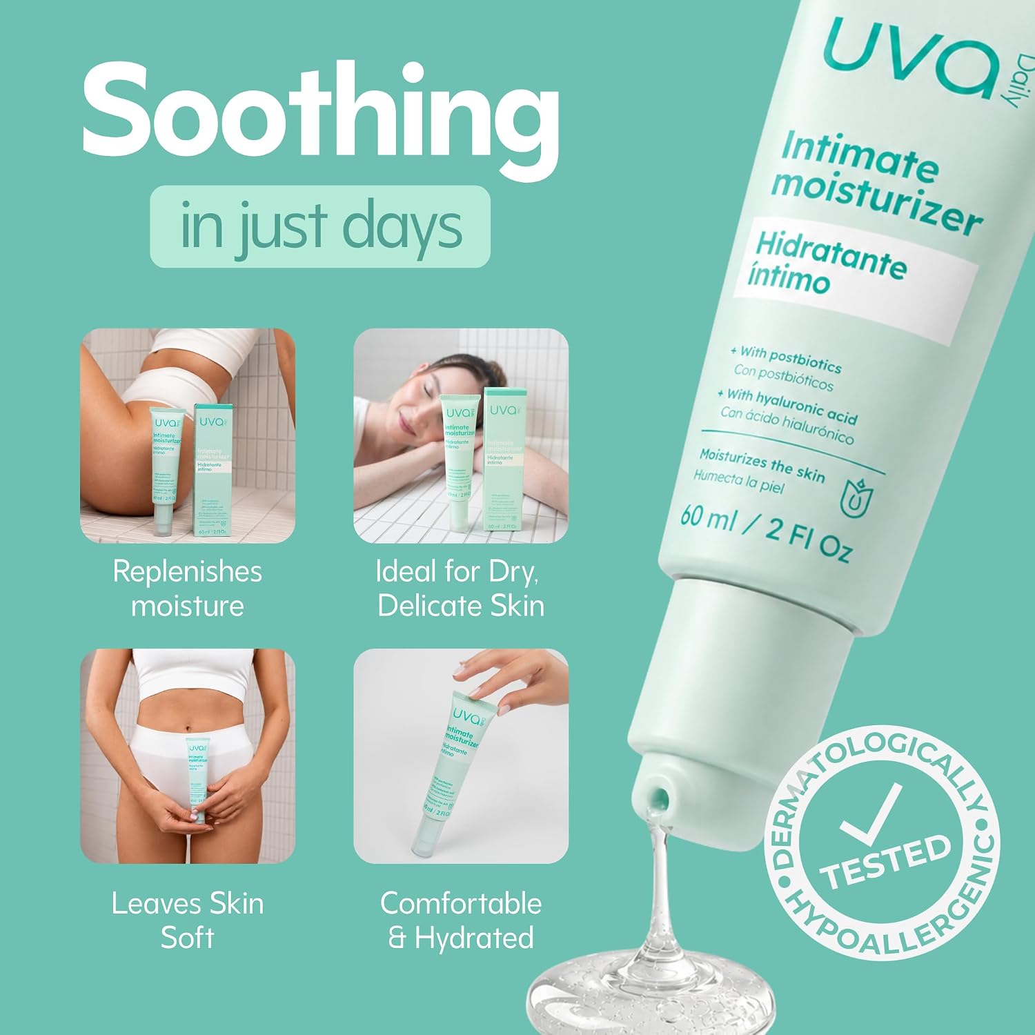 UVA Intimate Moisturizer with Postbiotics 60 ml